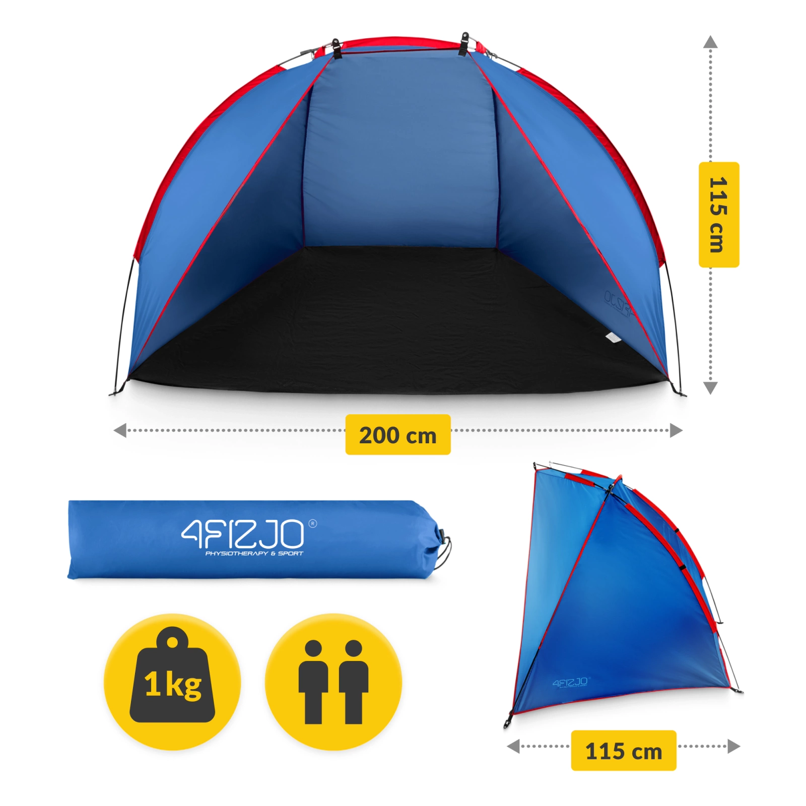 namiot uniwersalny składany samorozkładany opakowanie ochrona przed słońcem wiatrem namiot plażowy