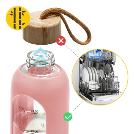 Üvegkulacs, 750 ml, rózsaszín