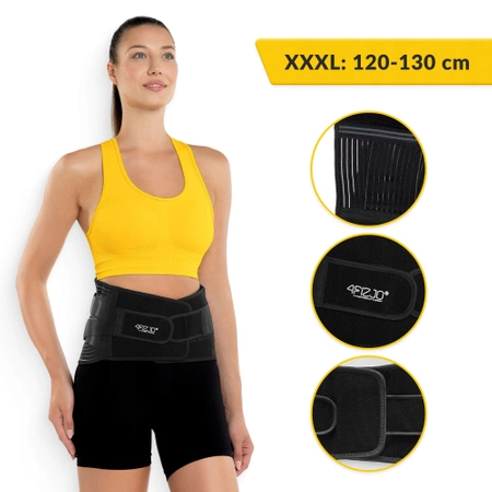 Ortopéd derékrögzítő, XXXL, fekete