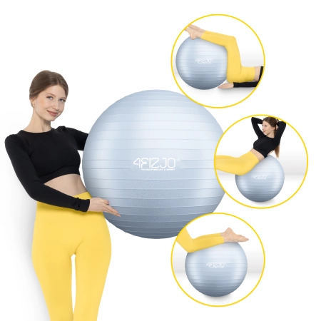 Felfújható gimnasztikai labda, 85 cm, szürke