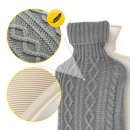 Gumi melegítőpalack pulóver mintás szövetborítással, 2 l