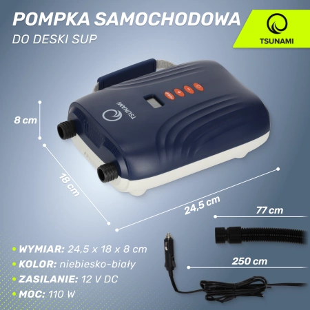 TSUNAMI autós elektromos pumpa SUP deszkához