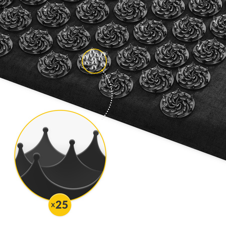 ECO akupresszúrás matrac hajdina és kókusz töltettel, fekete