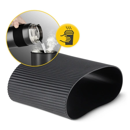 Rozsdamentes acél étkezési termosz, 1 l, fekete