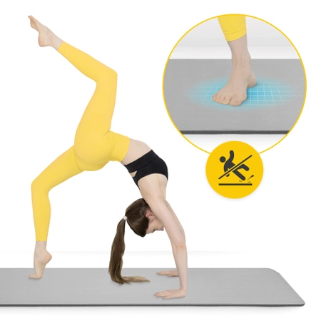 NBR jógaszőnyeg, 180 × 60 × 1,5 cm, szürke