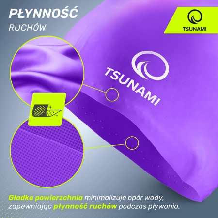 TSUNAMI unisex úszósapka, lila