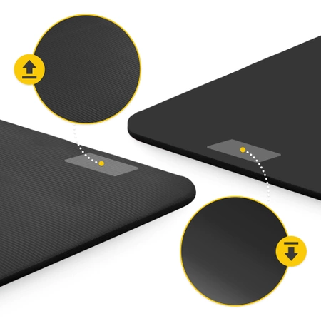 NBR jógaszőnyeg, 180 × 60 × 1,5 cm, fekete