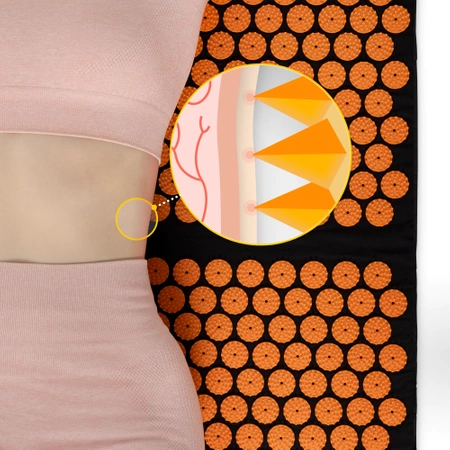 Párnával ellátott klasszikus nagy akupresszúrás szőnyeg, XL, kék