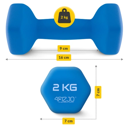 Classic öntöttvas kézi súlyzó, 2 x 2 kg