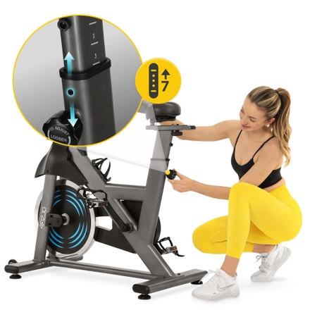 RACING spinning kerékpár, szürke