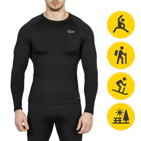 Unisex termikus hosszú ujjú póló – fekete, L méret