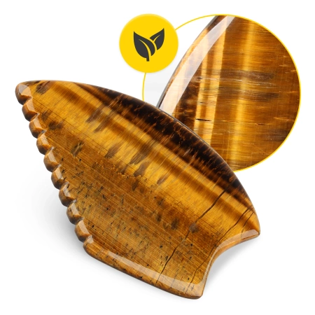 Barázdált Gua Sha kő természetes tigris szeme kvarcból